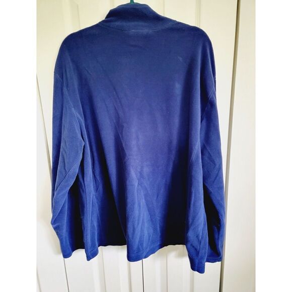 LL Bean Men's Extra Large Blue Fleece Pullover Sweatshirt‎  Half Zip - Picture 2 of 5